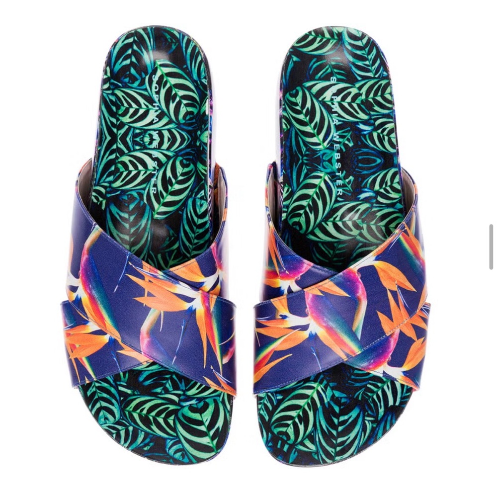 Sophia Webster Tropical Slide Leather Sandals